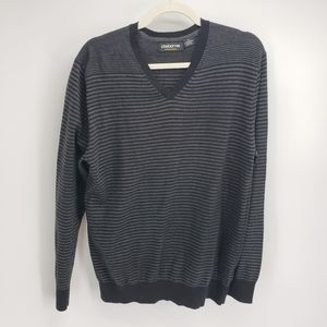 Claiborne Performance | Stripe Sweater | Gry/Blk